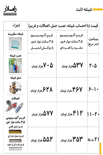 قیمت شیه ثابت قیمت شیشه ثابت