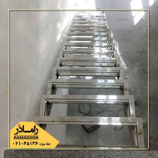 پله شیشه ای استیل پله شیشه ای استیل